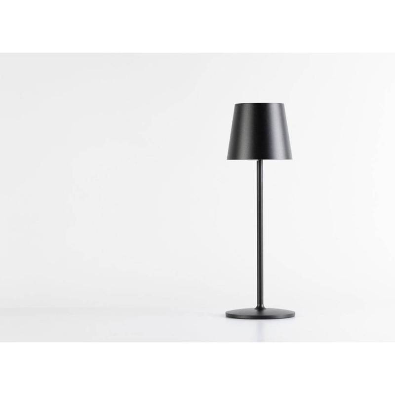 One Light Stem rechargeable led lamp shade black