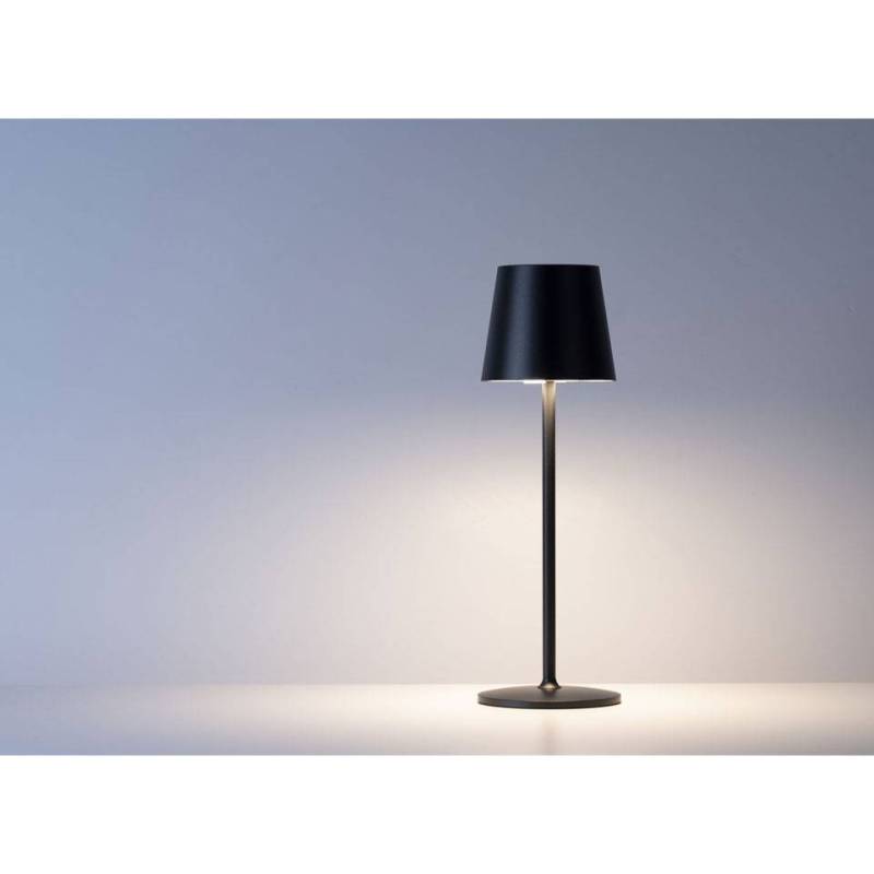 One Light Stem rechargeable led lamp shade black