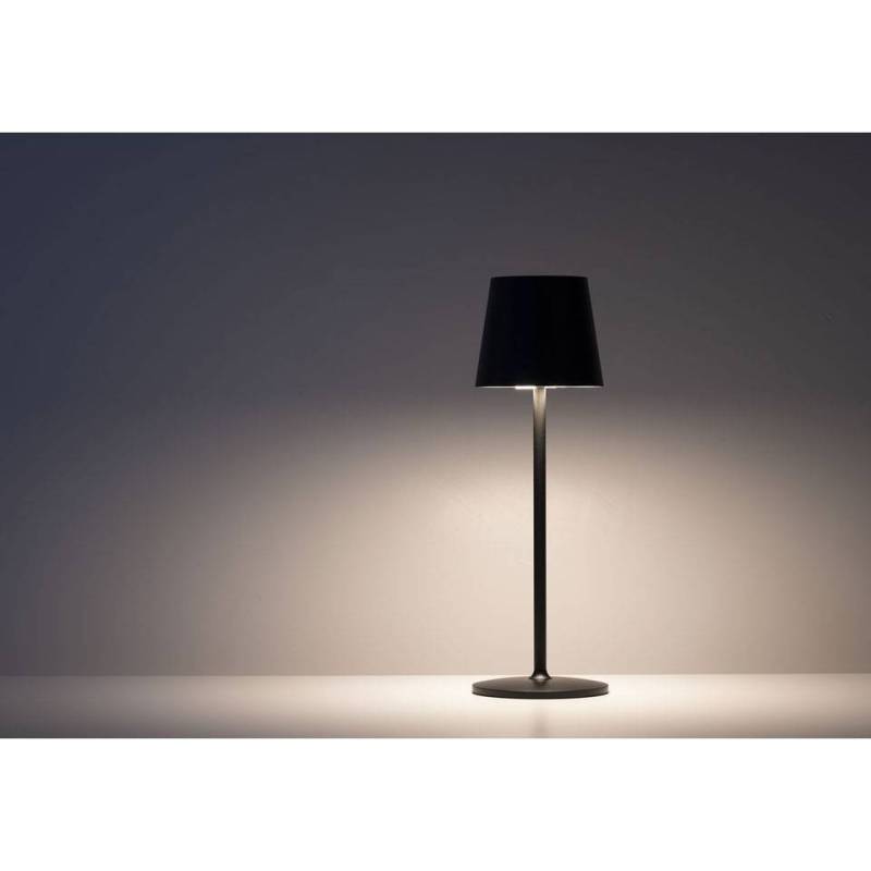 One Light Stem rechargeable led lamp shade black
