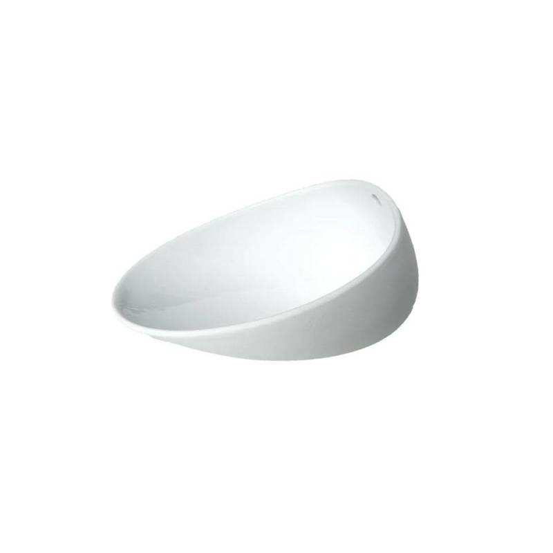 Organic Jomon L cup in matt white porcelain and glaze cm 18x14x9