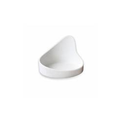 Soucoupe apéritive Bio Gochi Uncle en porcelaine blanche mate 14,5x9,2 cm