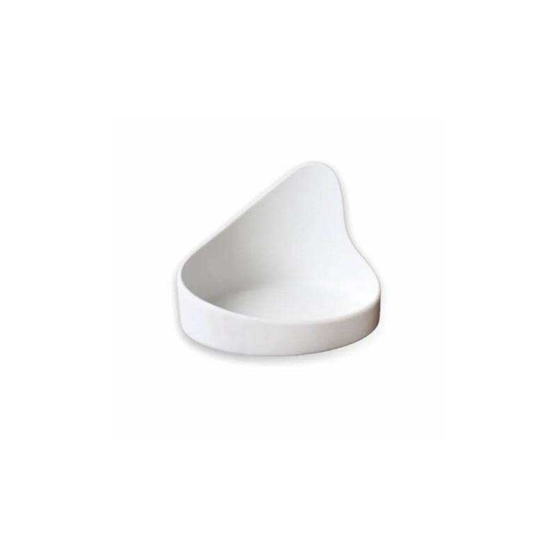 Soucoupe apéritive Bio Gochi Uncle en porcelaine blanche mate 14,5x9,2 cm