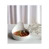 Soucoupe apéritive Bio Gochi Uncle en porcelaine blanche mate 14,5x9,2 cm