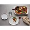 Plato llano de porcelana blanca Naoto 29x26,5x2,5 cm