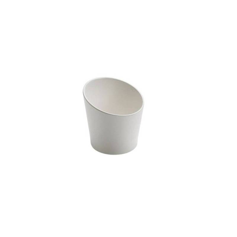 Verre à apéritif incliné en mélamine blanche 11 cm