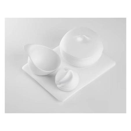 Rectangular plate The Tablet in matt white porcelain 25x20 cm