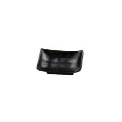 Rechteckiger Becher aus schwarzem Melamin 10x6,5 cm