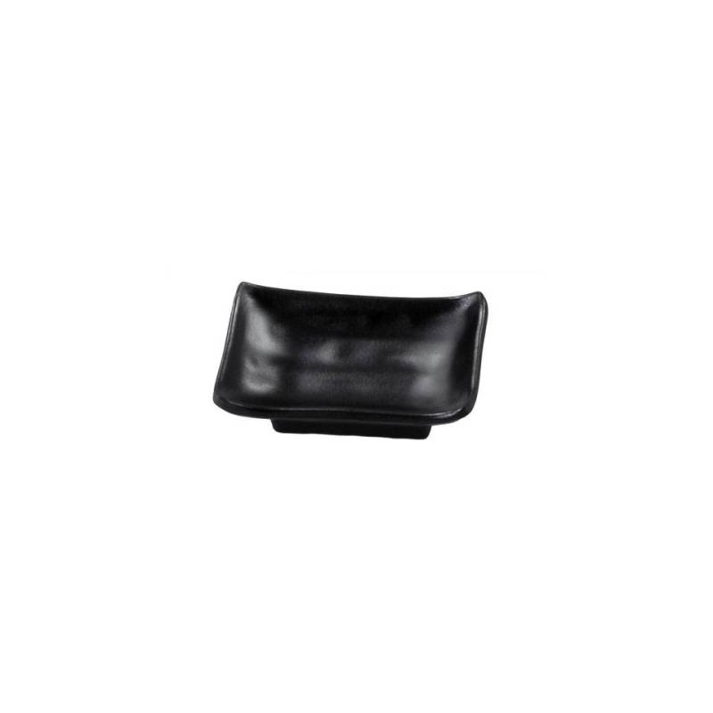 Gobelet rectangulaire en mélamine noire 10x6,5 cm