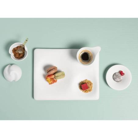 Rectangular plate The Tablet in matt white porcelain 25x20 cm