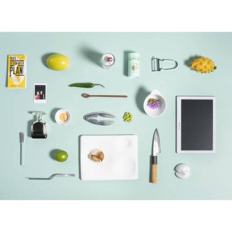 Plato rectangular La Tableta de porcelana blanca mate 25x20 cm