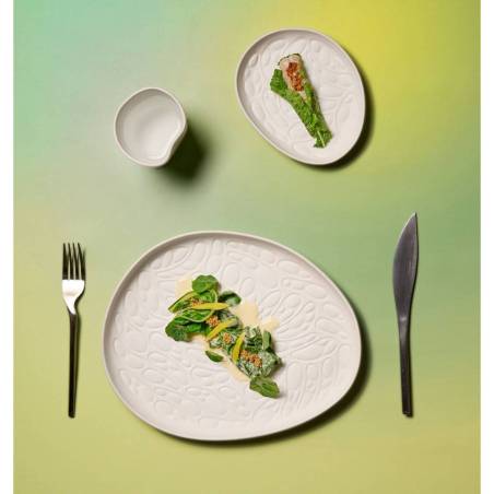 Organic Rex L white porcelain flat plate 29.5x24x2.5 cm