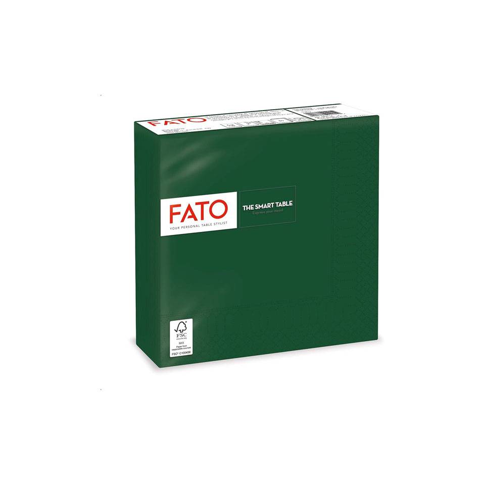 Tovagliolo 2 veli in cellulosa verde foresta cm 33x33