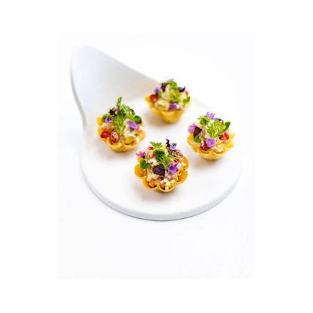 Gochi Baby plato redondo de porcelana blanca mate 8,5x4 cm