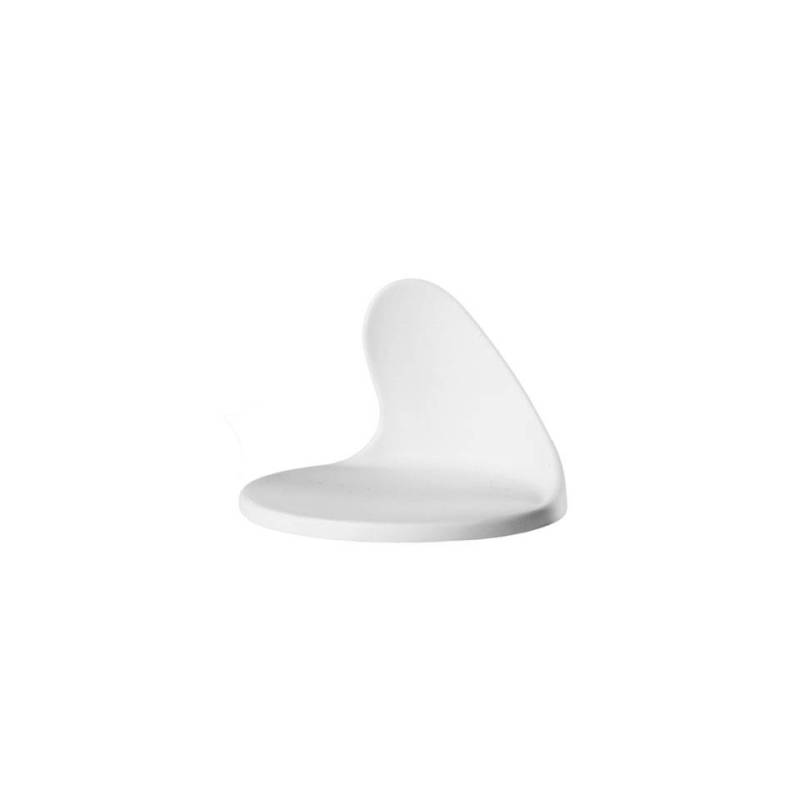 Plato de aperitivo redondo Gochi Dad de porcelana blanca mate 15,8x10,5 cm