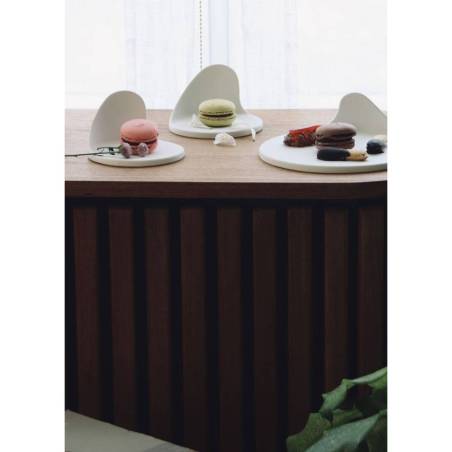 Piattino appetizer tondo Gochi Mum in porcellana bianca matt cm 21x6,2