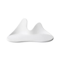 Bio-Gochi Twins Vorspeisenteller aus mattweißem Porzellan 24,5x12x9,7 cm