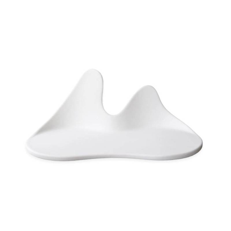 Organic Gochi Twins matt white porcelain appetizer plate 24.5x12x9.7 cm