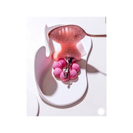 Assiette apéritive Organic Gochi Twins en porcelaine blanche mate 24,5x12x9,7 cm