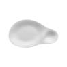 Organic 2 compartment Tears Duo plate in matt white porcelain 34.5x20 cm