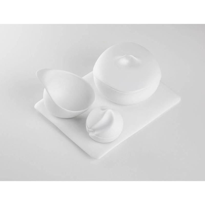 Organic La Tableta de porcelana blanca mate 12x10x8,7 cm