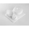 Organic La Tableta de porcelana blanca mate 12x10x8,7 cm