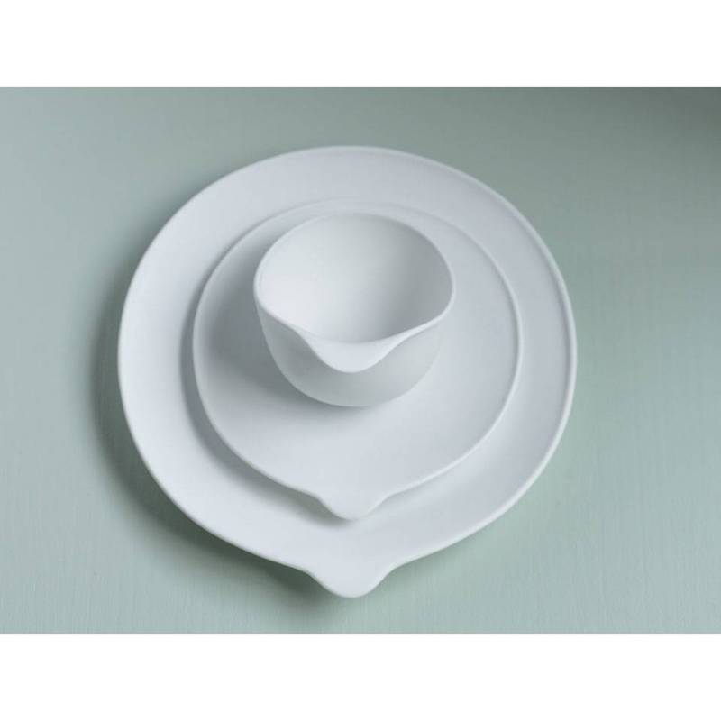 Organic La Tableta de porcelana blanca mate 12x10x8,7 cm