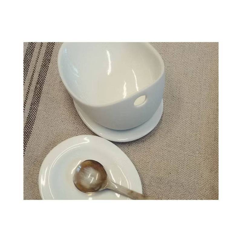 Organic Jo 1 platillo de porcelana blanca mate 8,8x7,7 cm