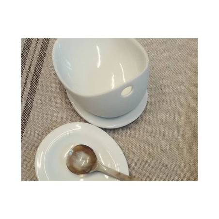 Organic Jo 1 platillo de porcelana blanca mate 8,8x7,7 cm