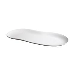 Organic Jelly oval plate in matt white porcelain 37.5x19x2 cm