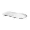 Assiette ovale Organic Jelly en porcelaine blanche mate 37.5x19x2 cm