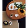 Organic Jelly oval plate in matt white porcelain 37.5x19x2 cm