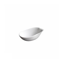 Bio-Geleebecher aus mattweißem Porzellan 14x9x4,5 cm