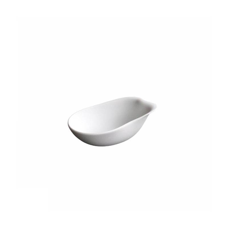 Coupe à gelée biologique en porcelaine blanche mate 14x9x4,5 cm