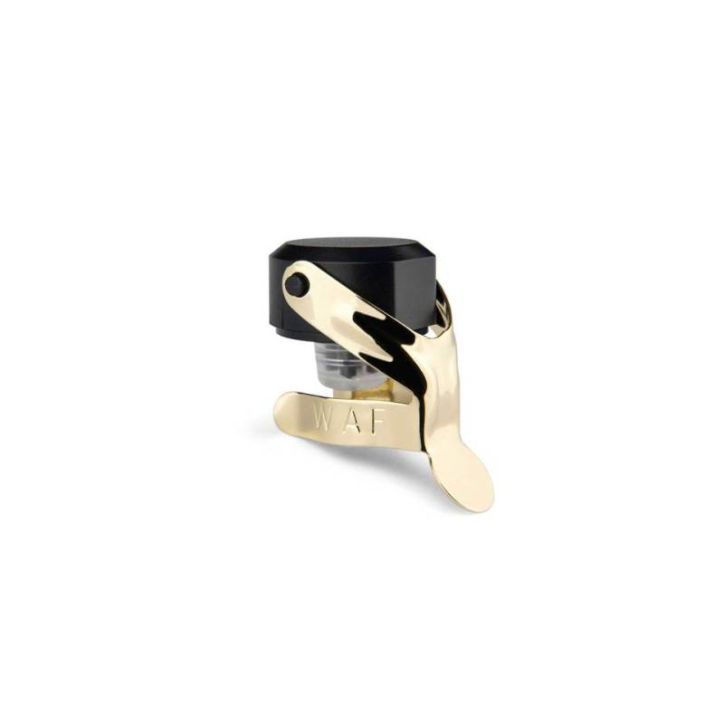 Champagne stopper with gold-colored tab