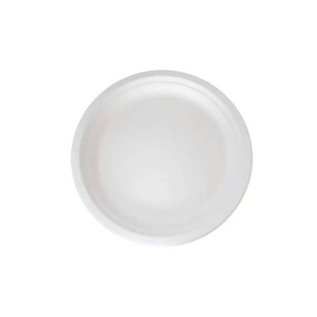 Plato plano de pasta de celulosa con tapa pet cm 25