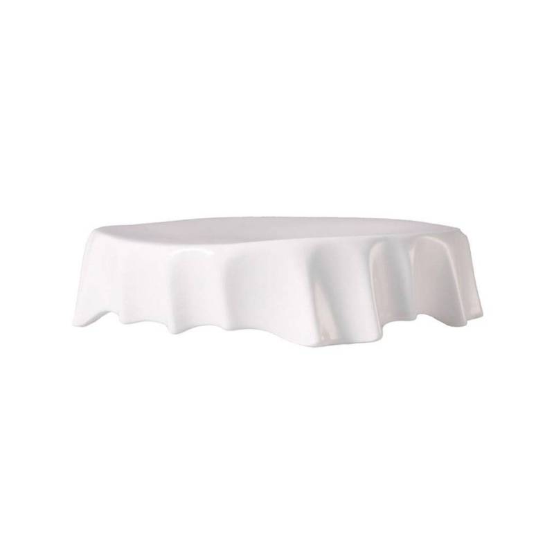 Soporte redondo de porcelana blanca plissé 18 cm