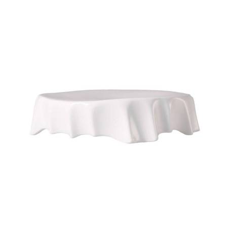 Soporte redondo de porcelana blanca plissé 18 cm