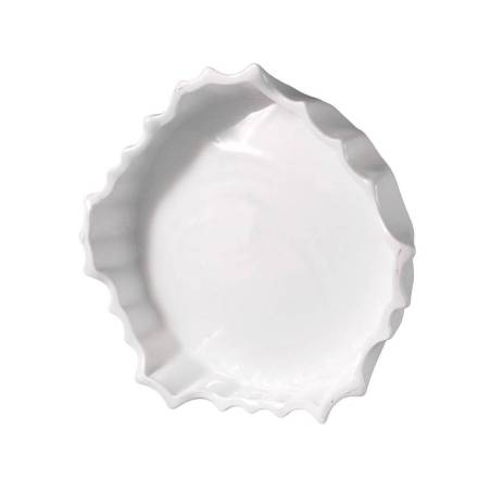 White porcelain pleated round podium riser cm 18