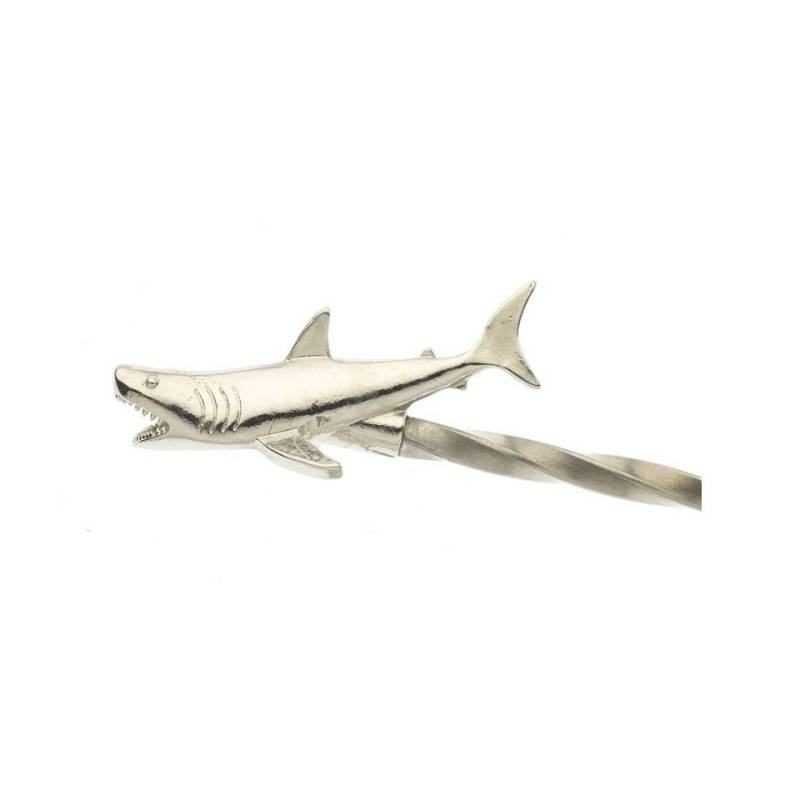 Cuillère de bar en acier inoxydable avec requin cm 33