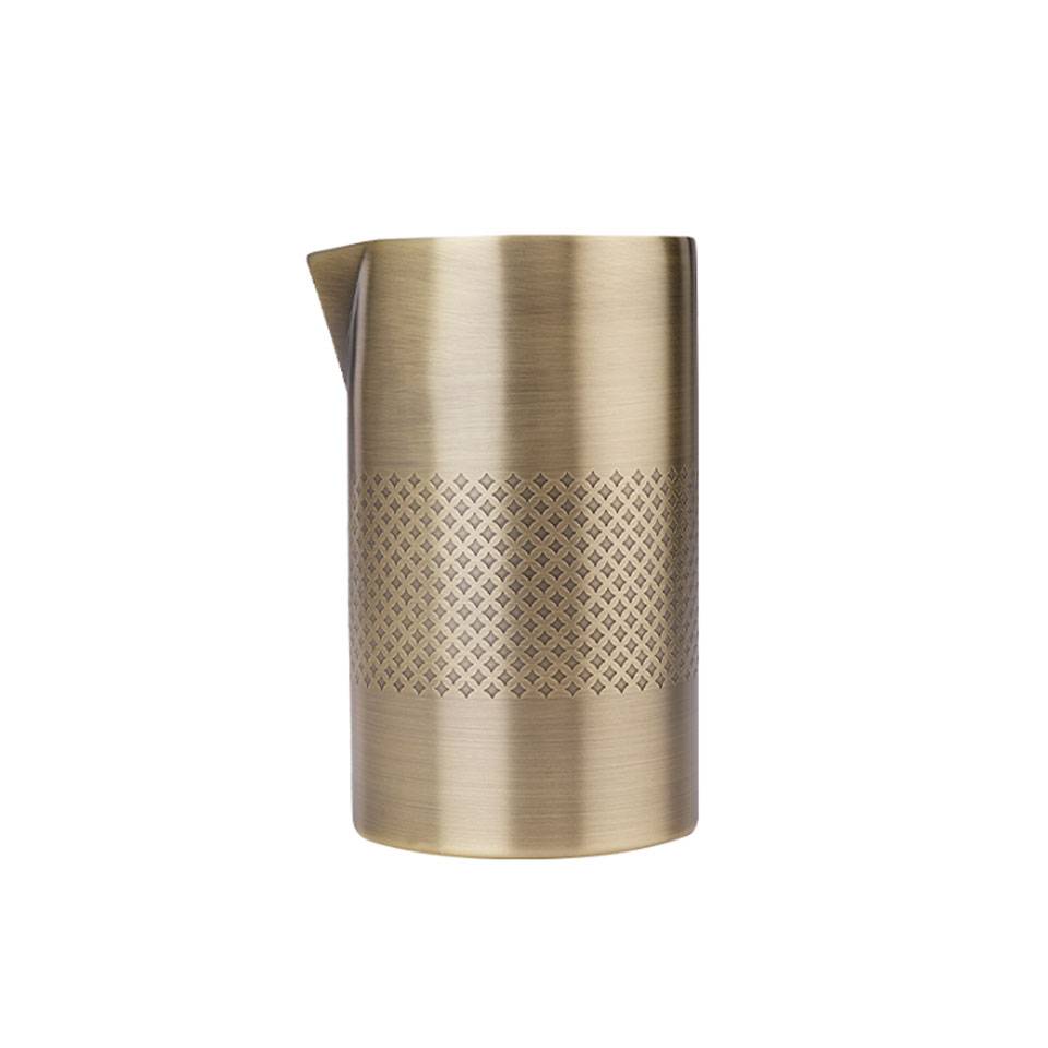 Mixing tin Double Walled in acciaio inox decoro diamond lattice antique gold cl 62,5