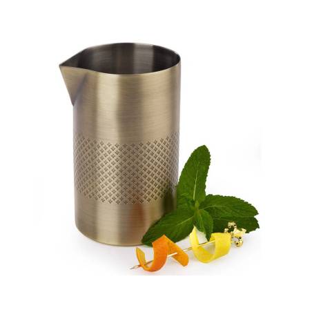 Mixtopf Double Walled in Edelstahl Dekoration Diamantgitter antik gold cl 62,5