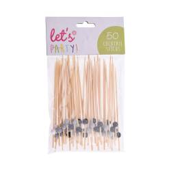 Bambus-Perlenstab in sortierten Farben cm 12