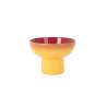 Round riser with yellow and red porcelain bowl cm 12x8.7