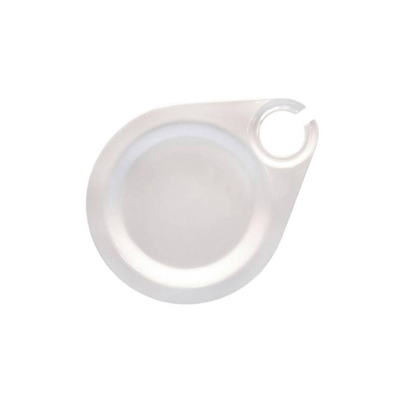 Fortune party plate with hole in white melamine 21.6 cm