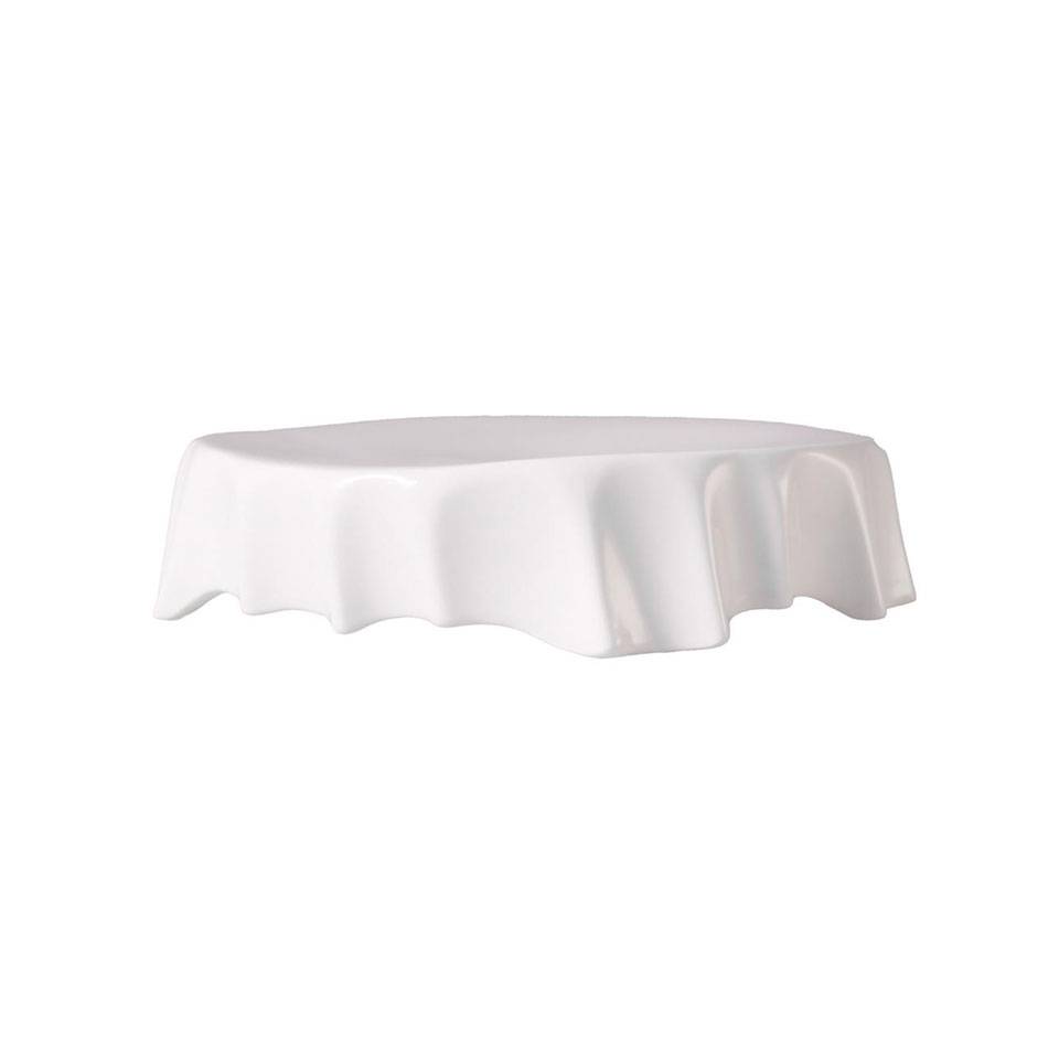 White porcelain pleated round podium riser cm 23,5