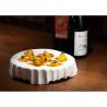 White porcelain pleated round podium riser cm 23,5