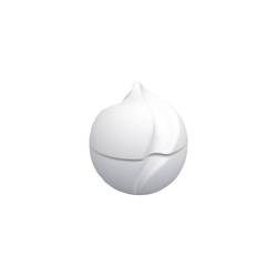 Superball cup with lid in matt white porcelain 9.5x12 cm