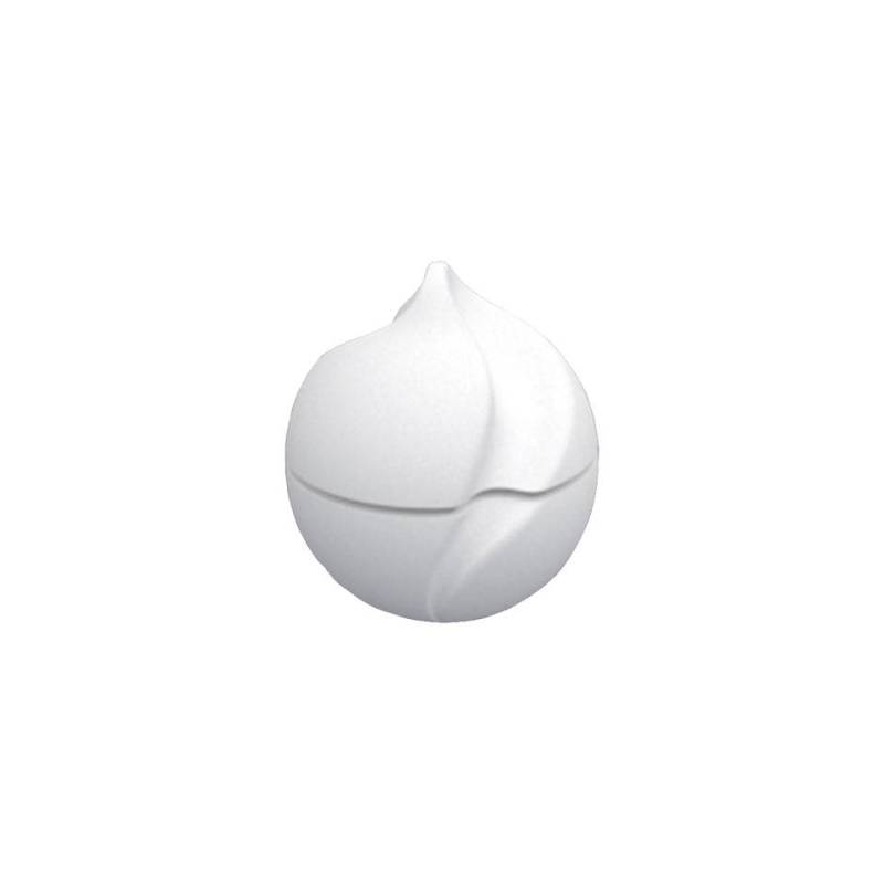 Superball cup with lid in matt white porcelain 9.5x12 cm