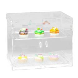 Transparent polycarbonate 2 tier pastry display case cm 45x31x37