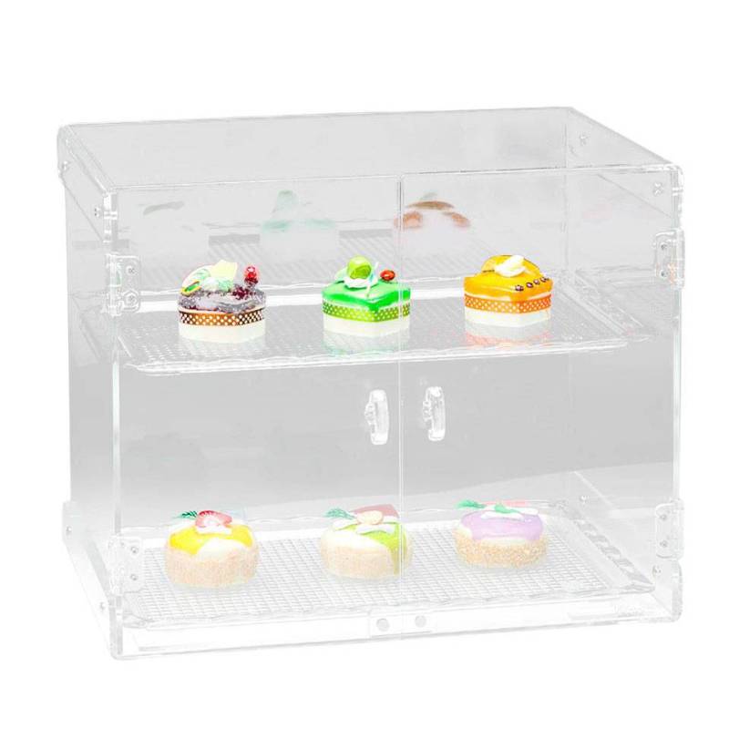 Transparent polycarbonate 2 tier pastry display case cm 45x31x37